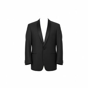 Giorgio Fiorelli Black Satin Lapel Tuxedo Jacket Mens Formal Wear Size 44R